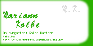 mariann kolbe business card